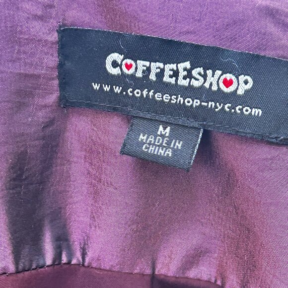 COFFEESHOP NYC Iridescent Purple Trench Coat Belted Jacket Size M - Picture 3 of 5
